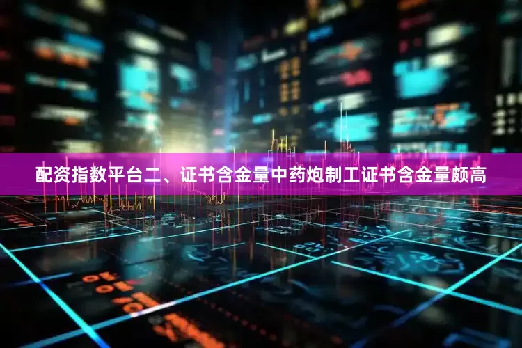 配资指数平台二、证书含金量中药炮制工证书含金量颇高