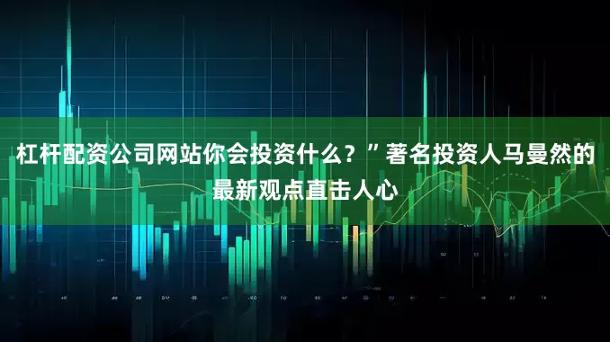 杠杆配资公司网站你会投资什么？”著名投资人马曼然的最新观点直击人心