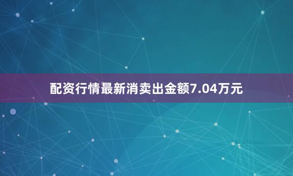 配资行情最新消卖出金额7.04万元