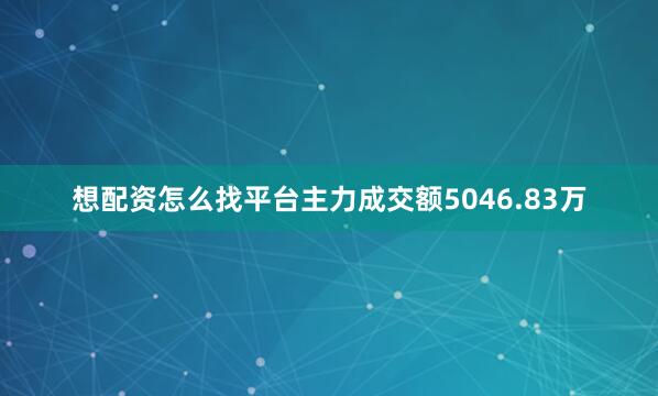 想配资怎么找平台主力成交额5046.83万