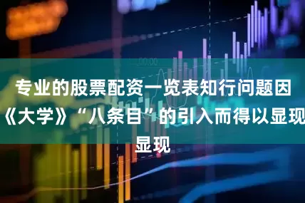 专业的股票配资一览表知行问题因《大学》“八条目”的引入而得以显现